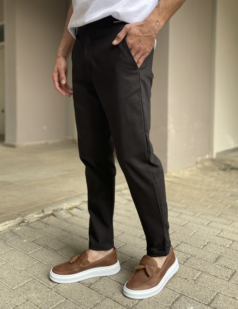 Ben Tailor Ανδρικό μαύρο υφασμάτινο παντελόνι Kowalski 0398B φωτογραφία